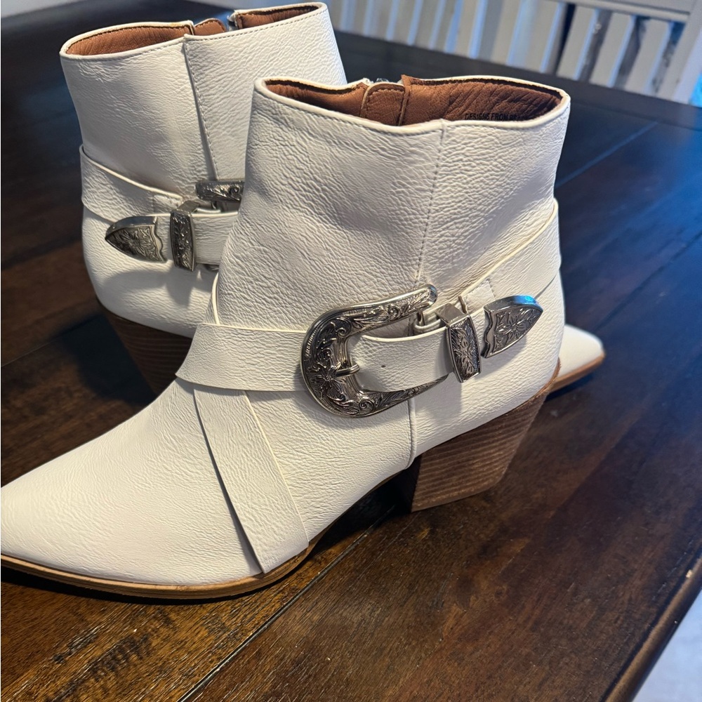 White Buckle Boots
